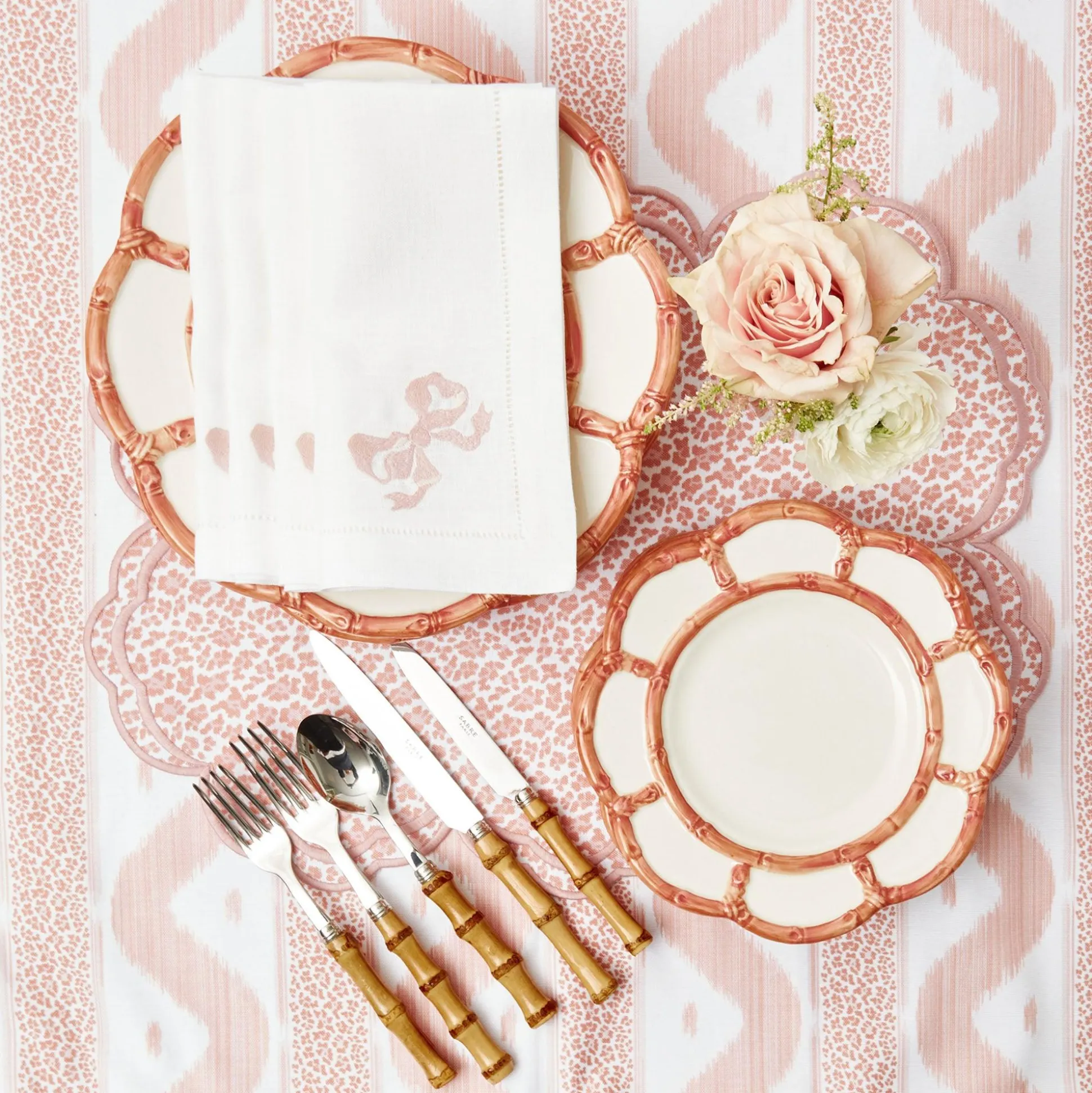 Pink Petal Bamboo Starter Plates (Set Of 4)