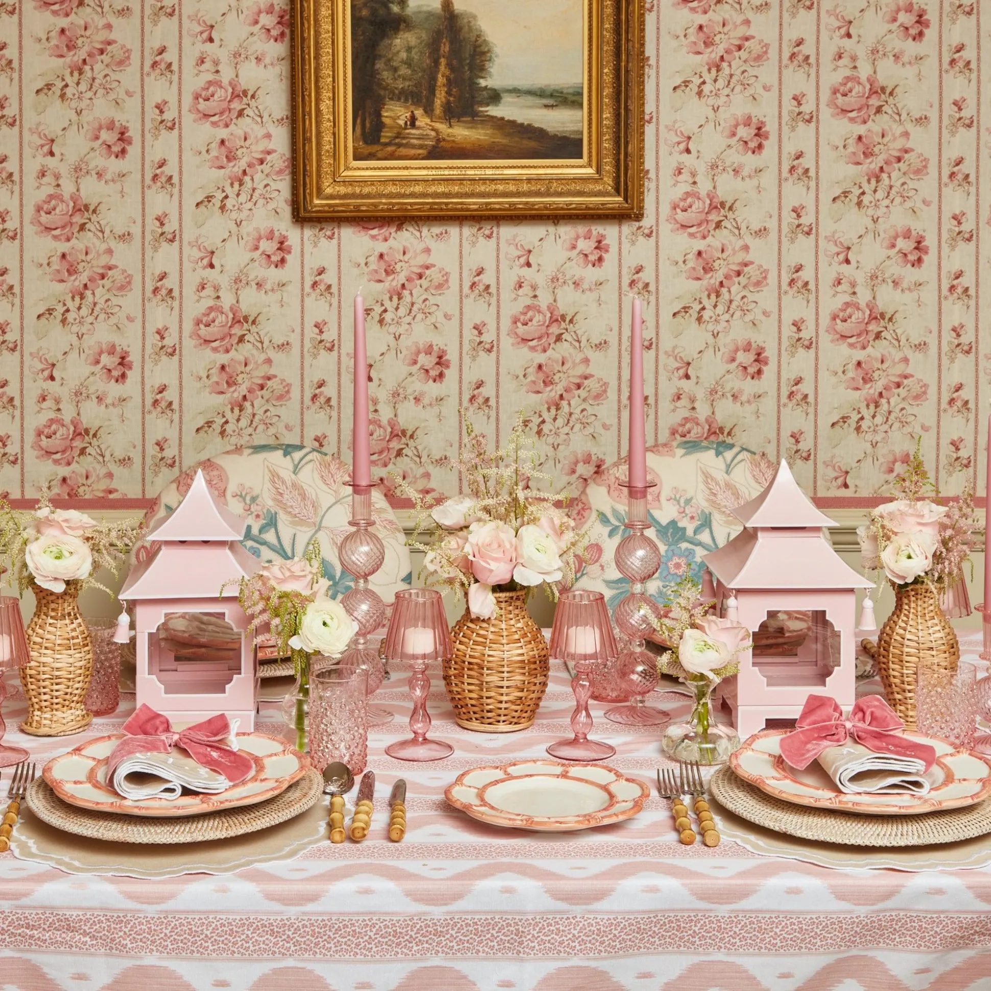 Pink Petal Bamboo Starter Plates (Set Of 4)