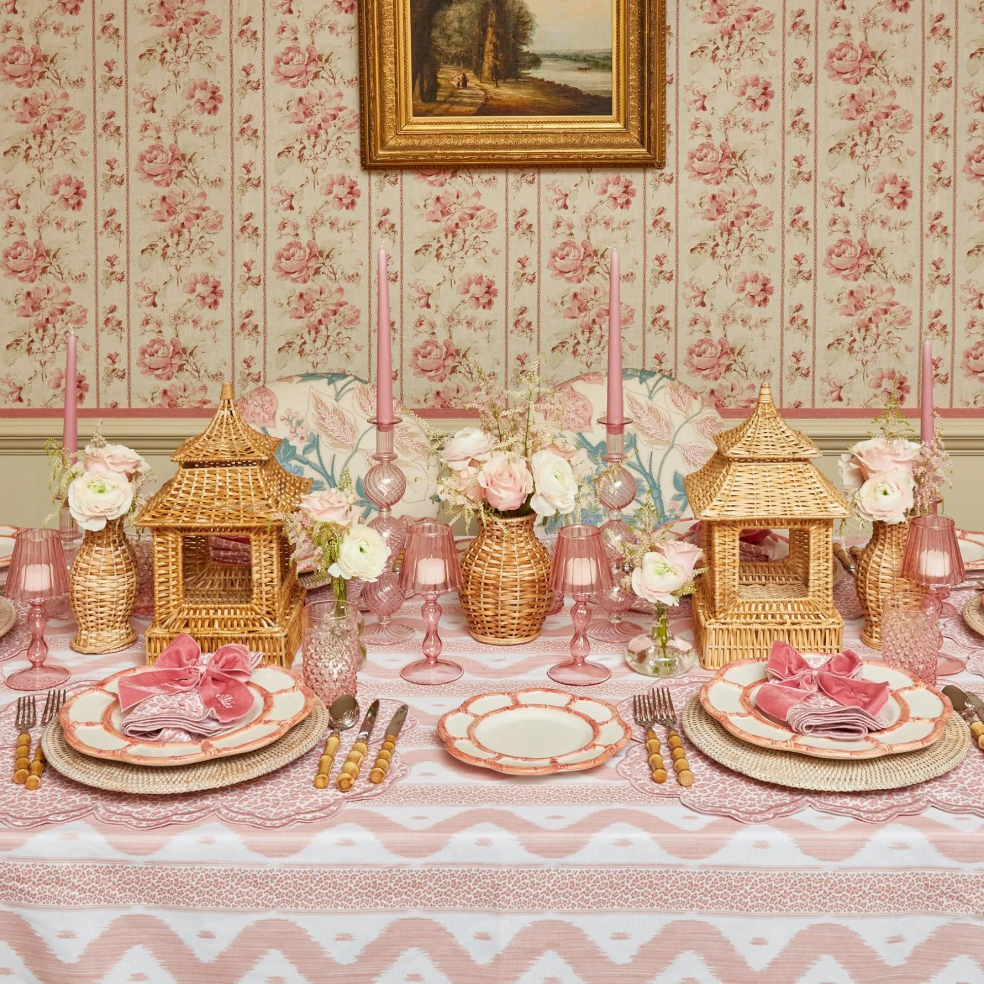 Pink Petal Bamboo Starter Plates (Set Of 4)