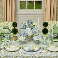 Potted Boxwood With Green Bow Decoration Set