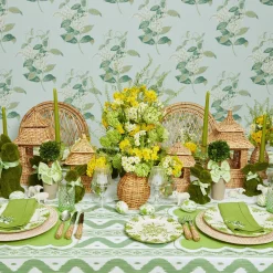 Potted Boxwood With Green Bow Decoration Set