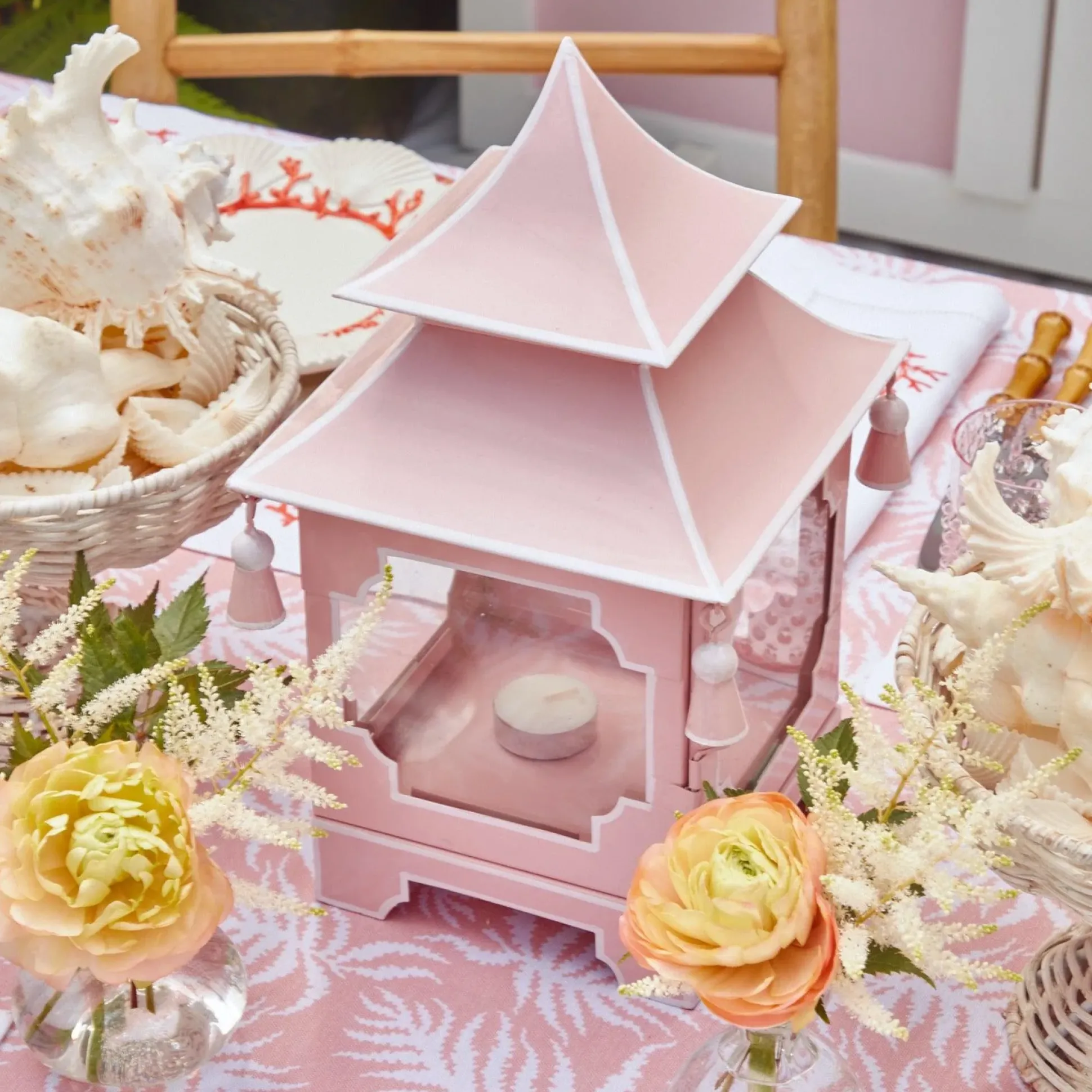Powder Pink Pagoda Lantern