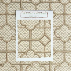 Putty Bamboo Trellis Fabric