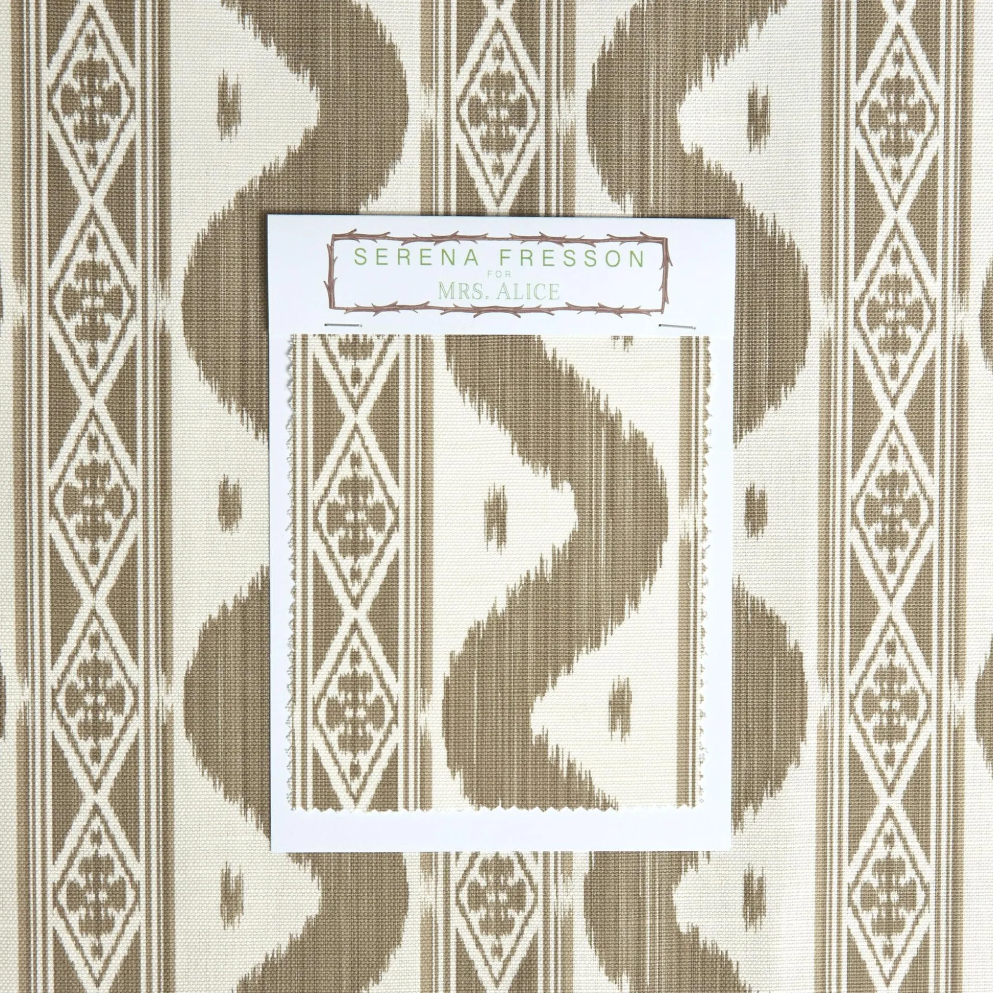 Putty Ikat Stripe Fabric