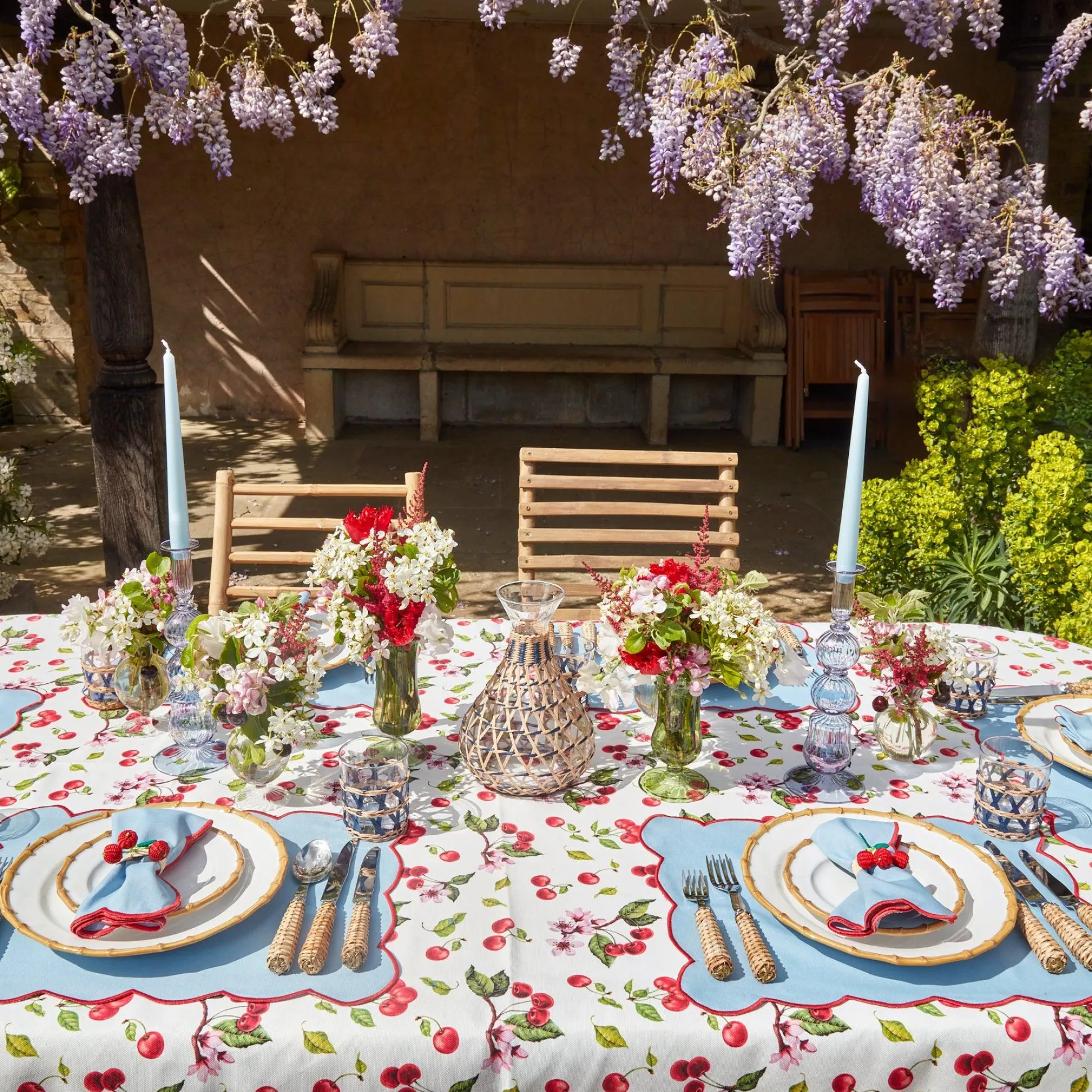Raffia Cherry Napkin Holders (Set Of 4)