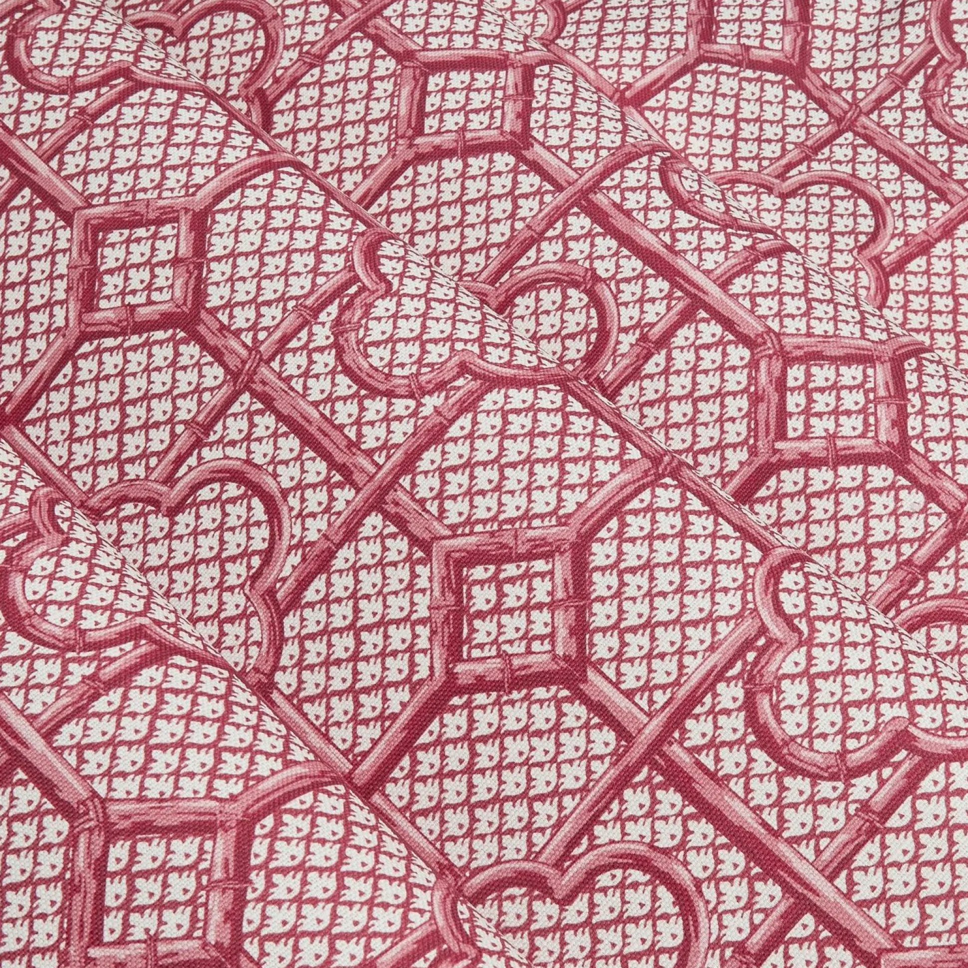 Raspberry Pink Bamboo Trellis Fabric