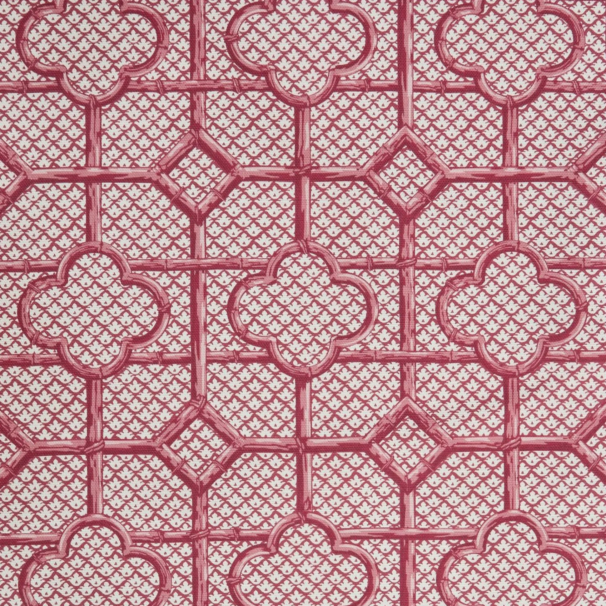 Raspberry Pink Bamboo Trellis Fabric