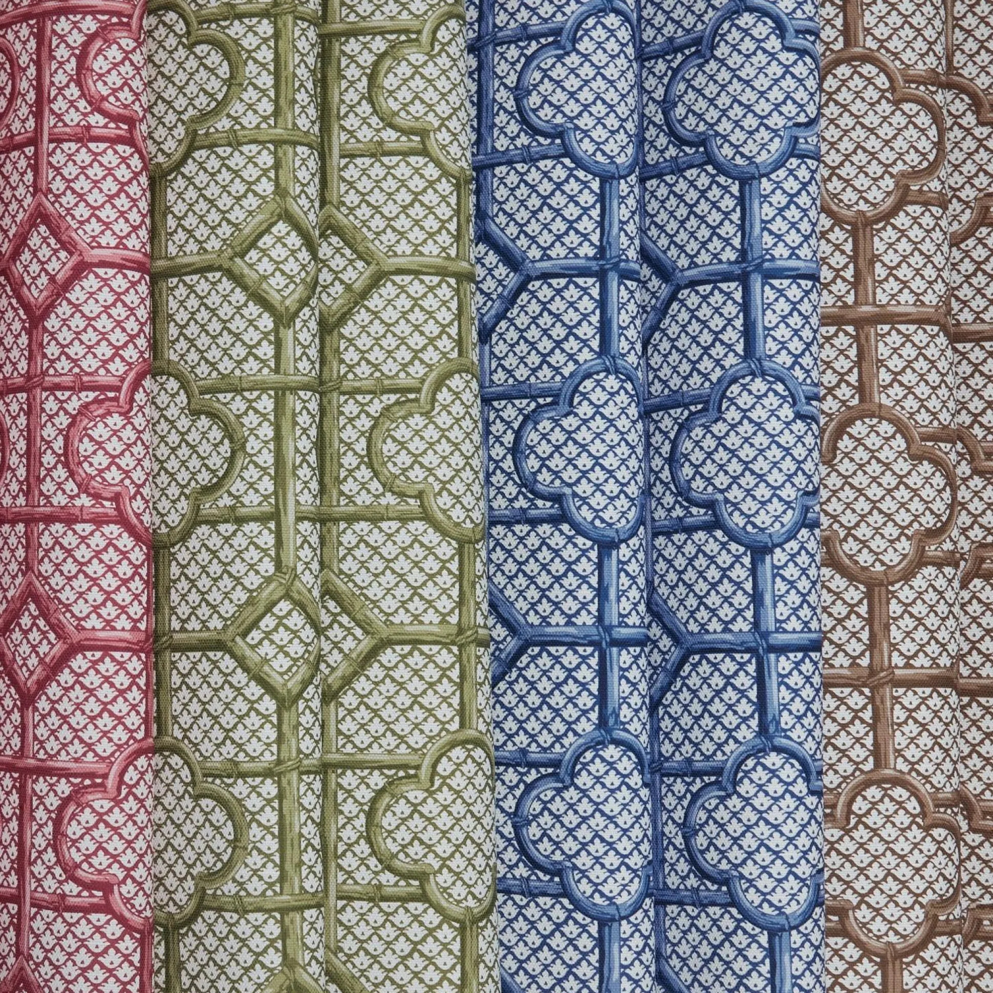 Raspberry Pink Bamboo Trellis Fabric