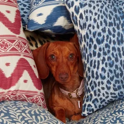 Raspberry Pink Ikat Stripe Fabric