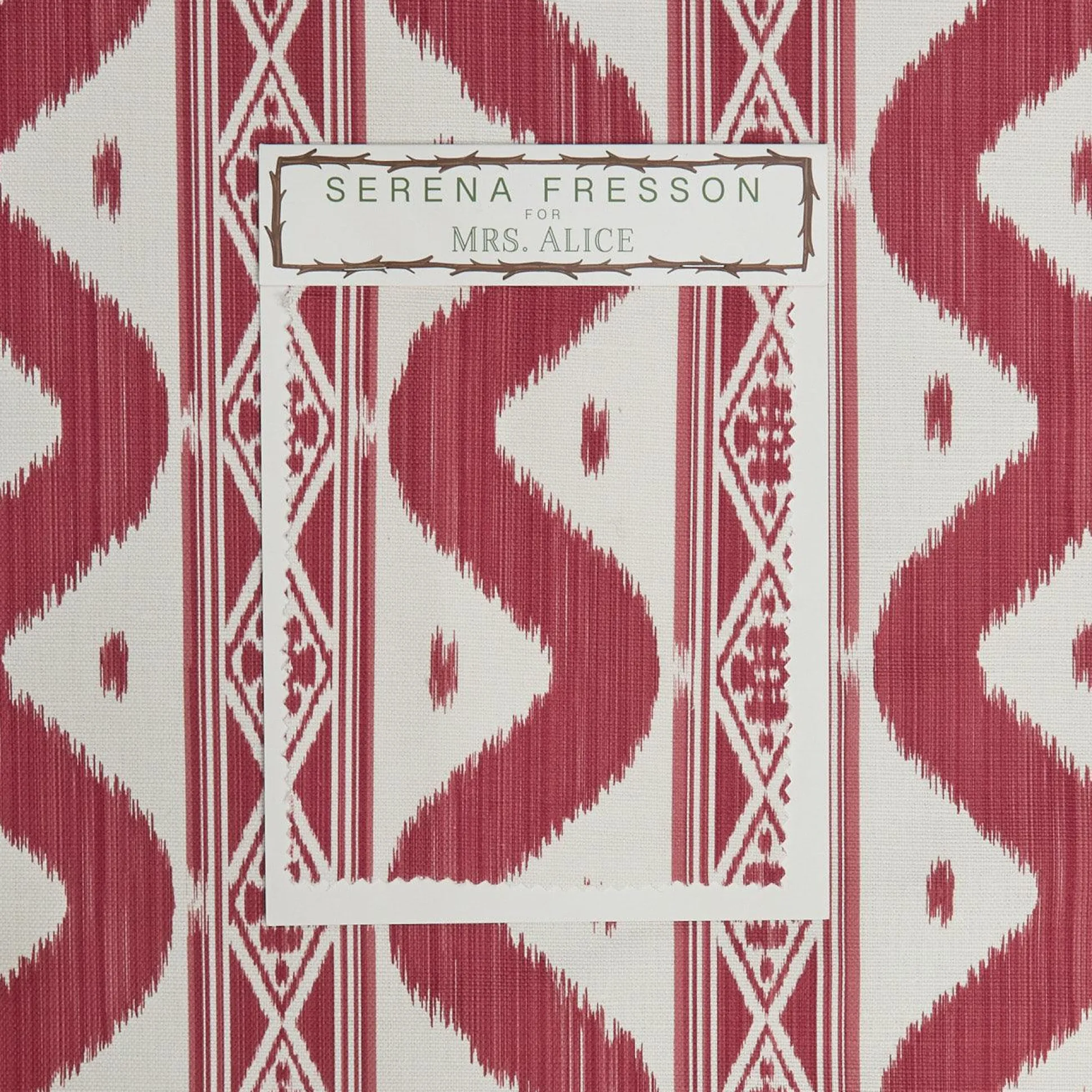 Raspberry Pink Ikat Stripe Fabric