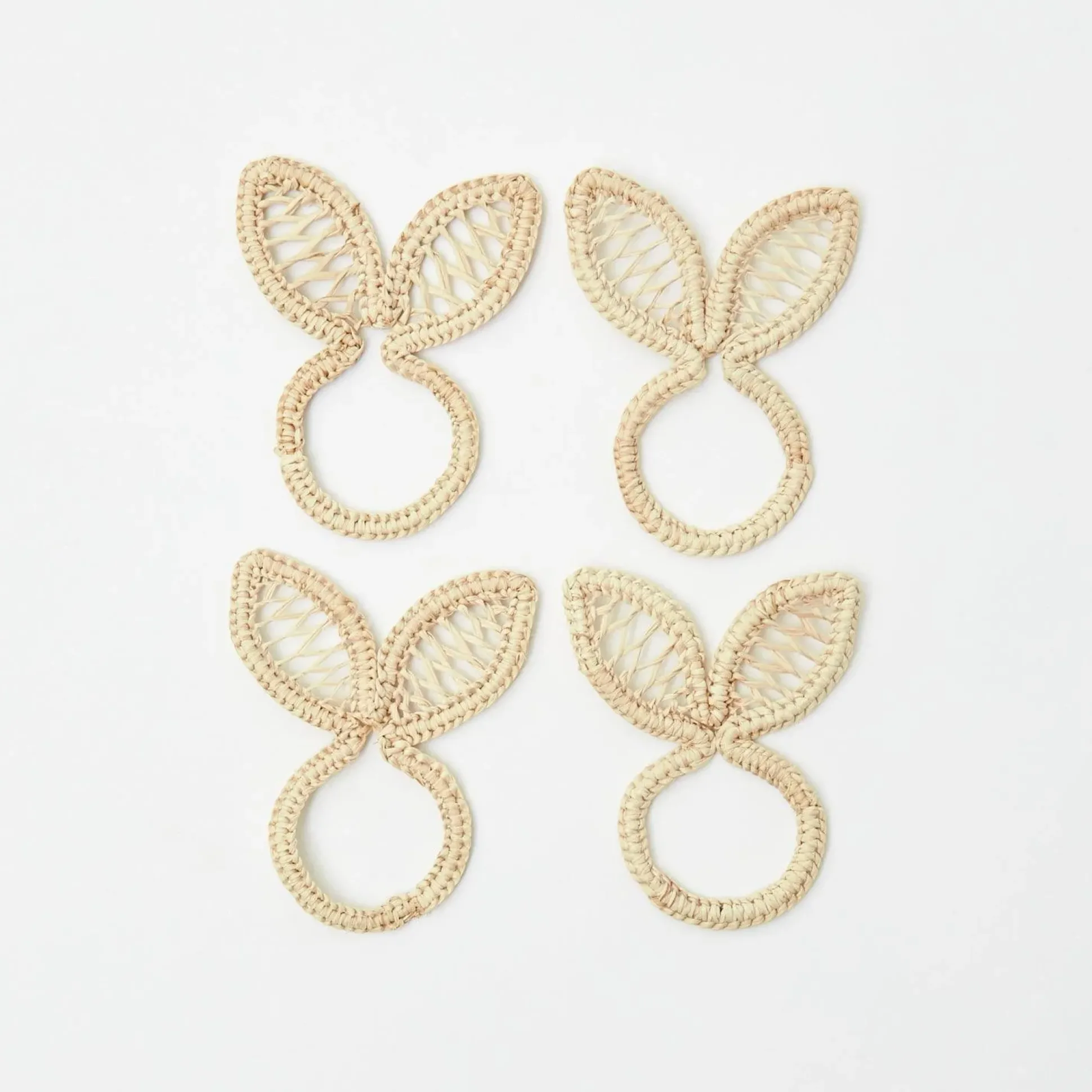 Rattan Bunny Napkin Rings (Set Of 4)