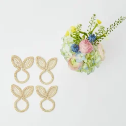 Rattan Bunny Napkin Rings (Set Of 4)