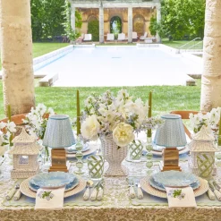 Rechargeable Lamp With Baby Blue Lotus Lampshade