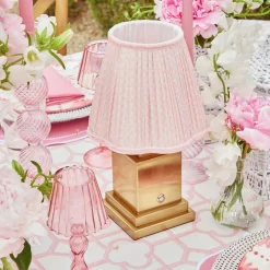 Rechargeable Lamp With Pink Lotus Lampshade