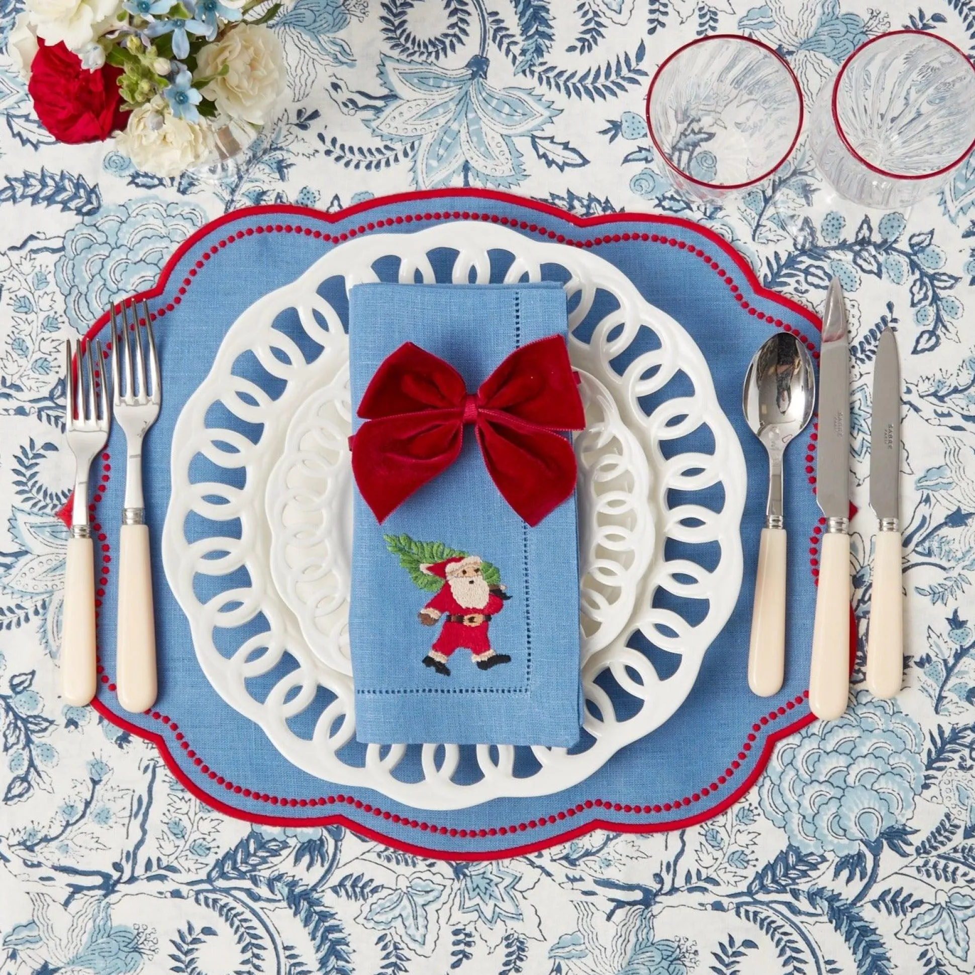 Red Rim Glassware (Set Of 8)