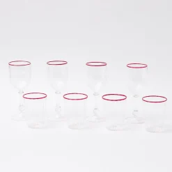 Red Rim Glassware (Set Of 8)