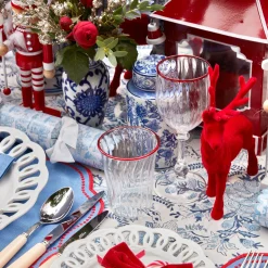 Red Rim Glassware (Set Of 8)