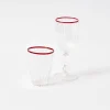 Red Rim Wine Glasses (Set Of 4)