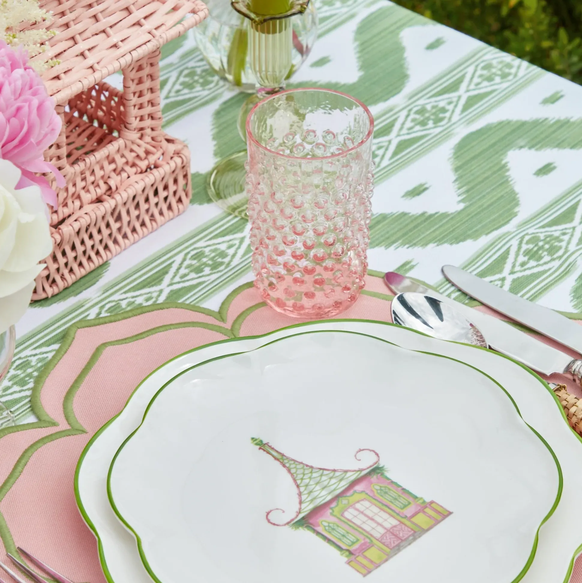 Rose Pink Hobnail Glasses (Set Of 6)