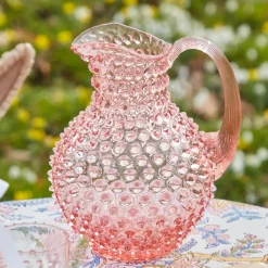 Rose Pink Hobnail Jug