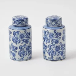 Round Chinoiserie Ginger Jars (Pair)