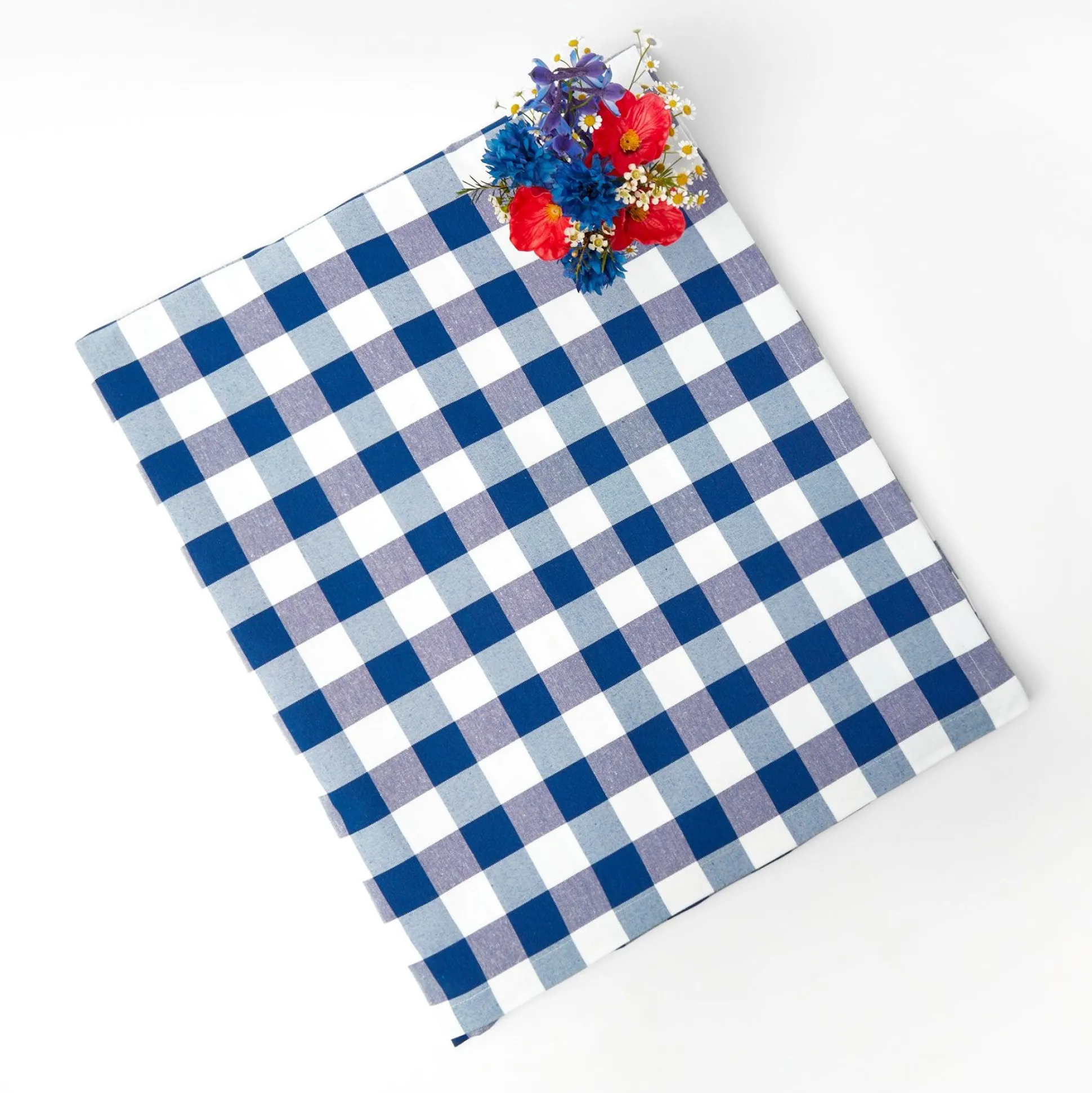 Royal Blue Gingham Tablecloth