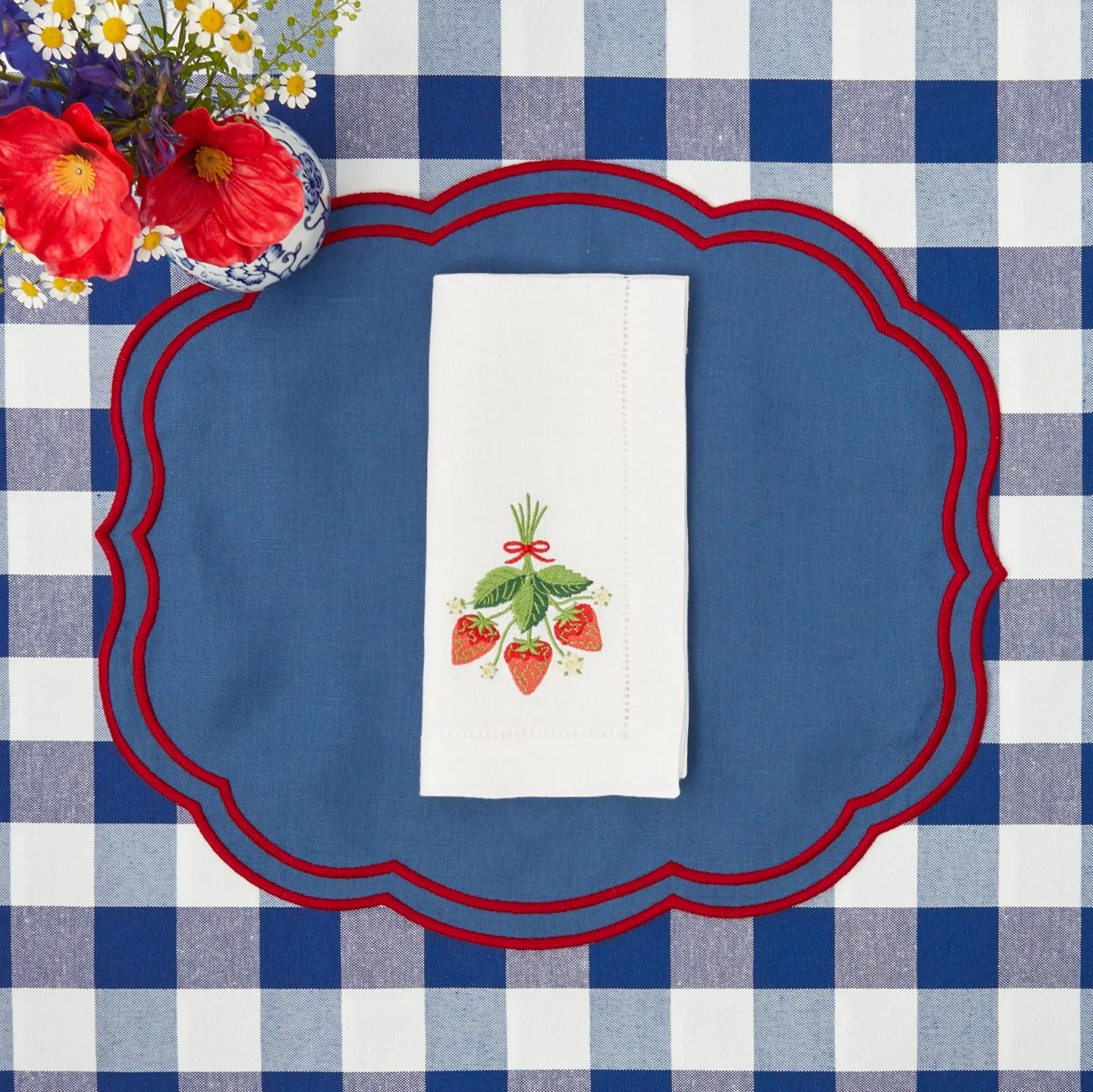 Royal Blue Gingham Tablecloth