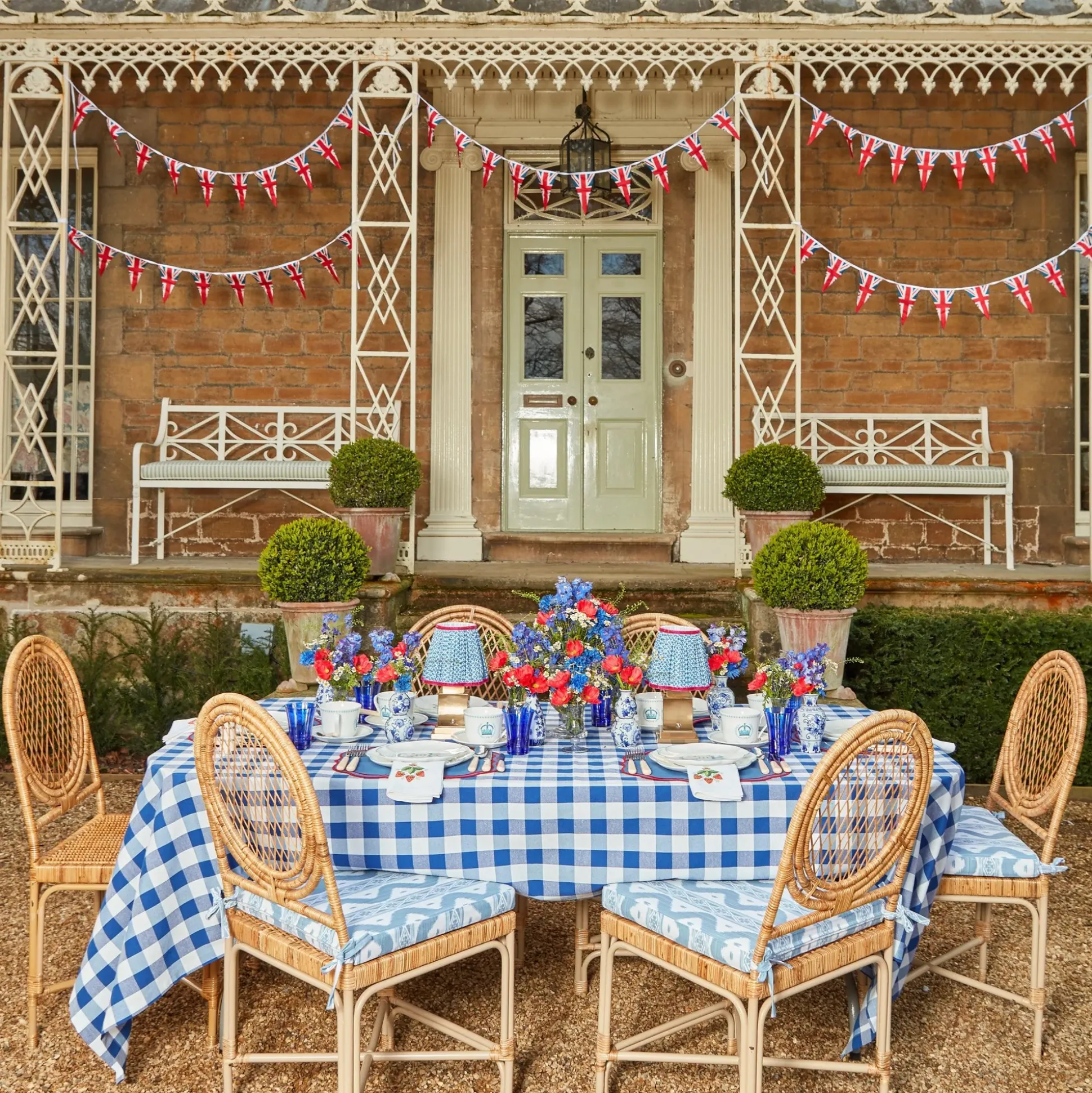 Royal Blue Gingham Tablecloth