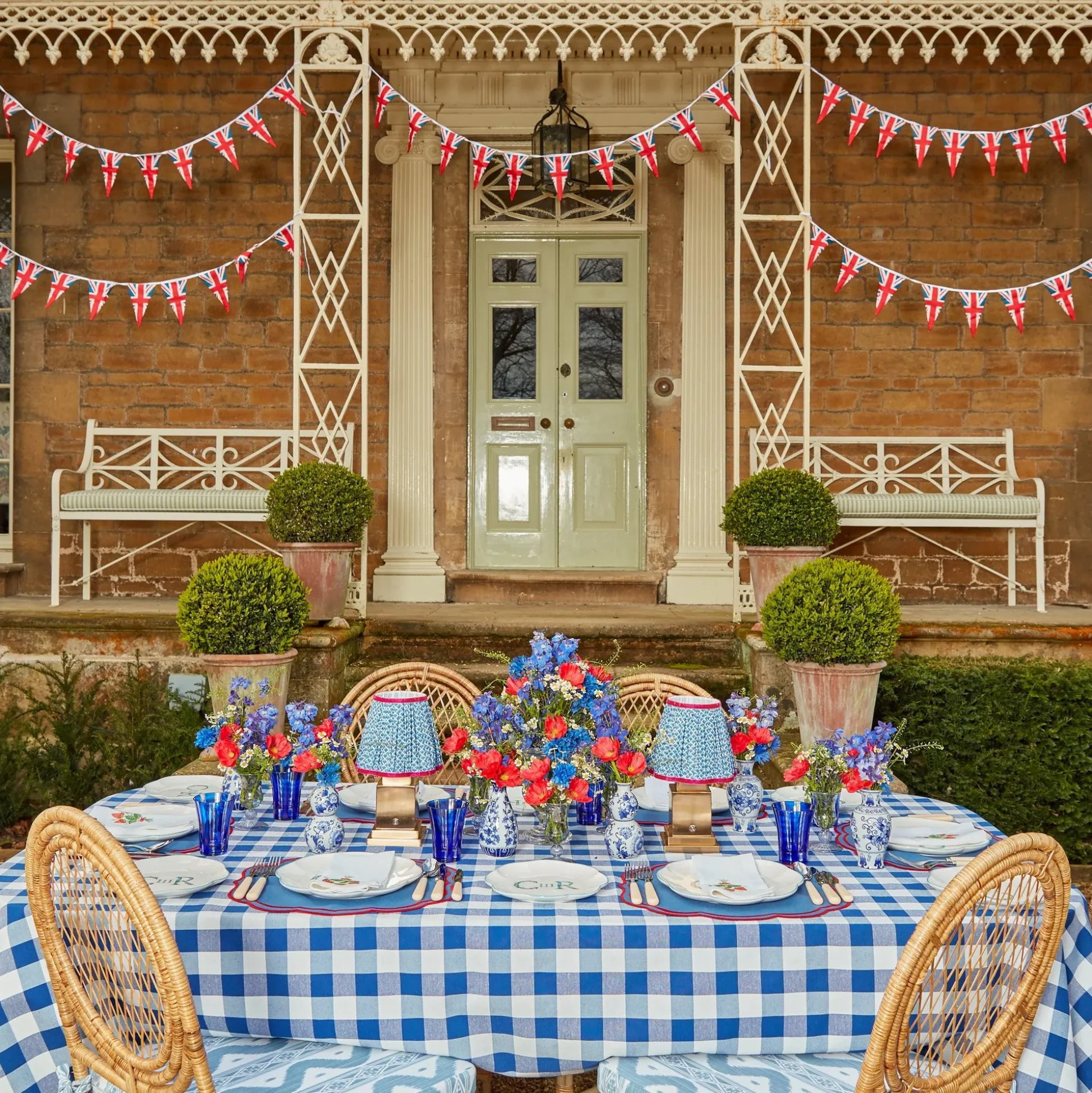 Royal Blue Gingham Tablecloth