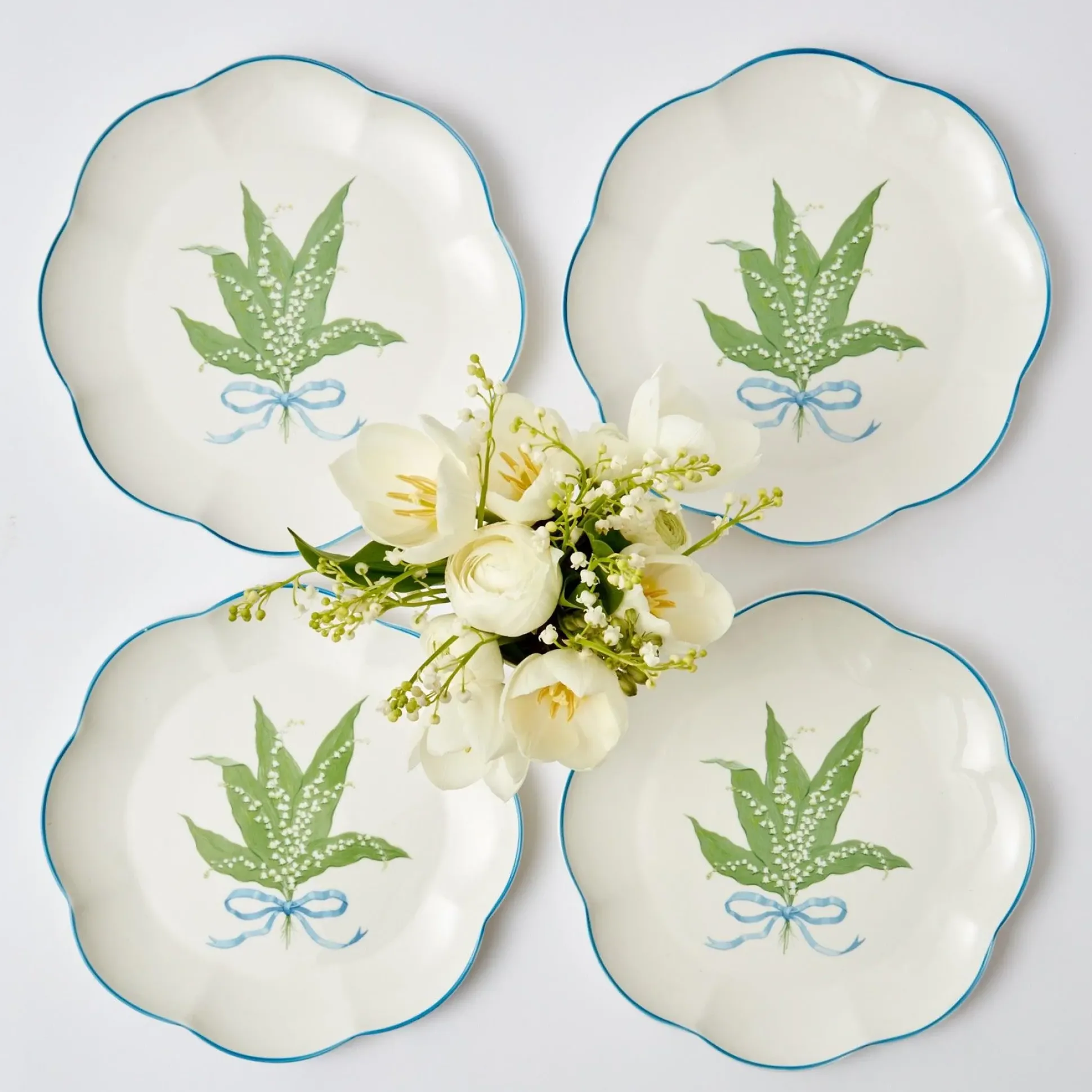 Scalloped Lily Of The Valley Starter Plate (Set Of 4)
