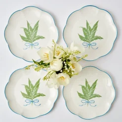 Scalloped Lily Of The Valley Dinner Plate (Set Of 4)