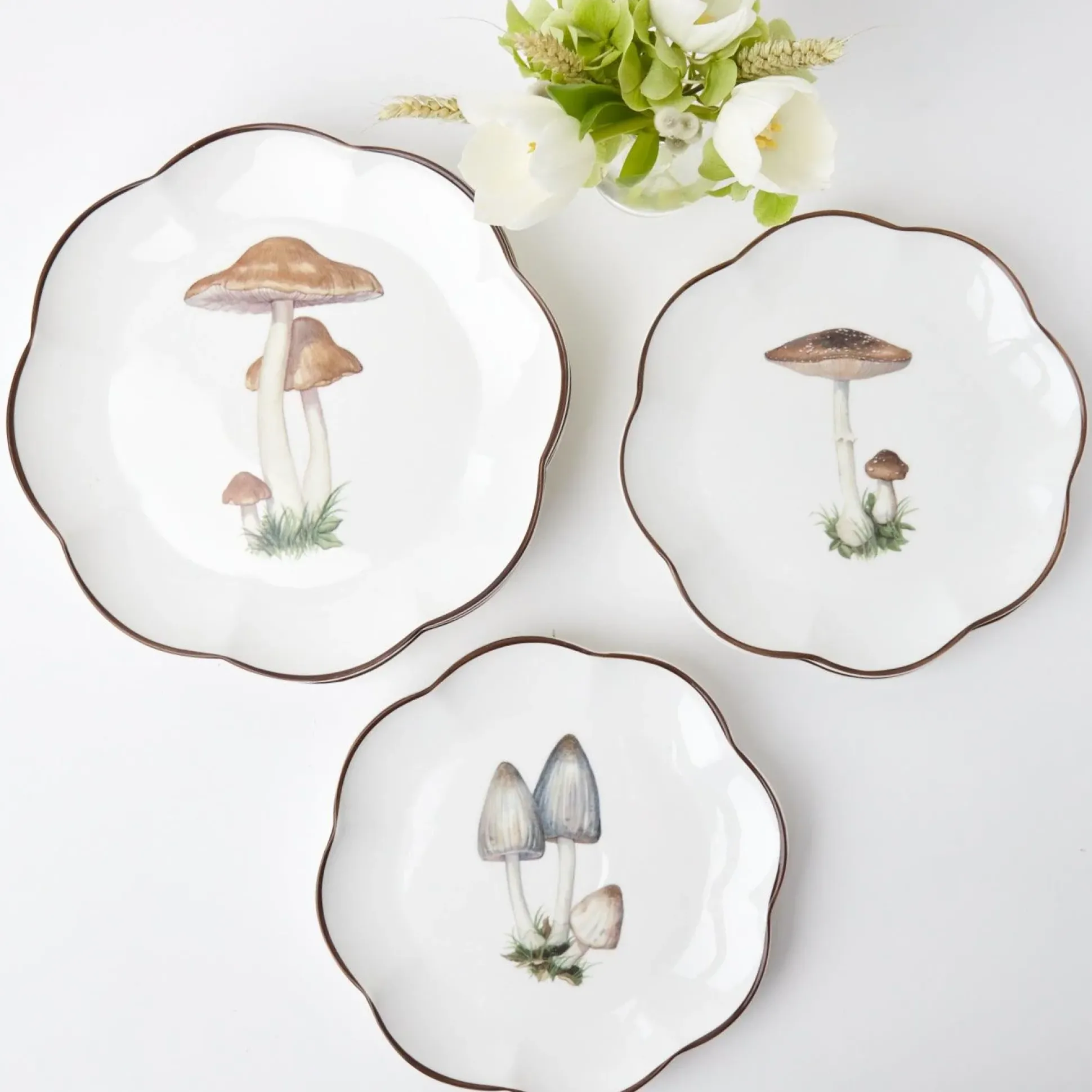 Scalloped Mushroom Dinner Plate (Set Of 4)