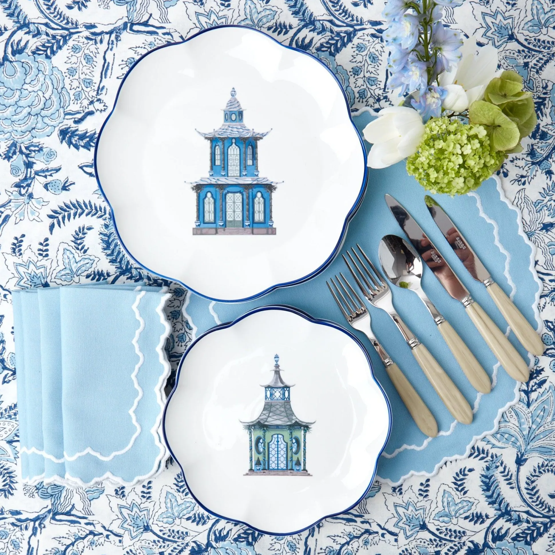 Scalloped Pagoda Dinner Plate (Set Of 4)