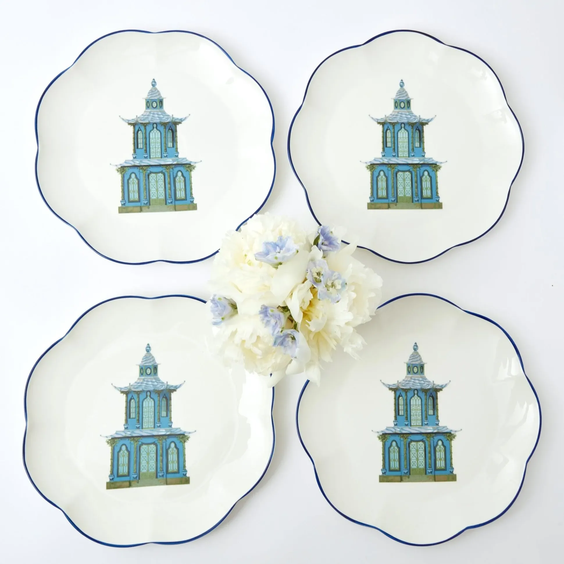 Scalloped Pagoda Dinner Plate (Set Of 4)