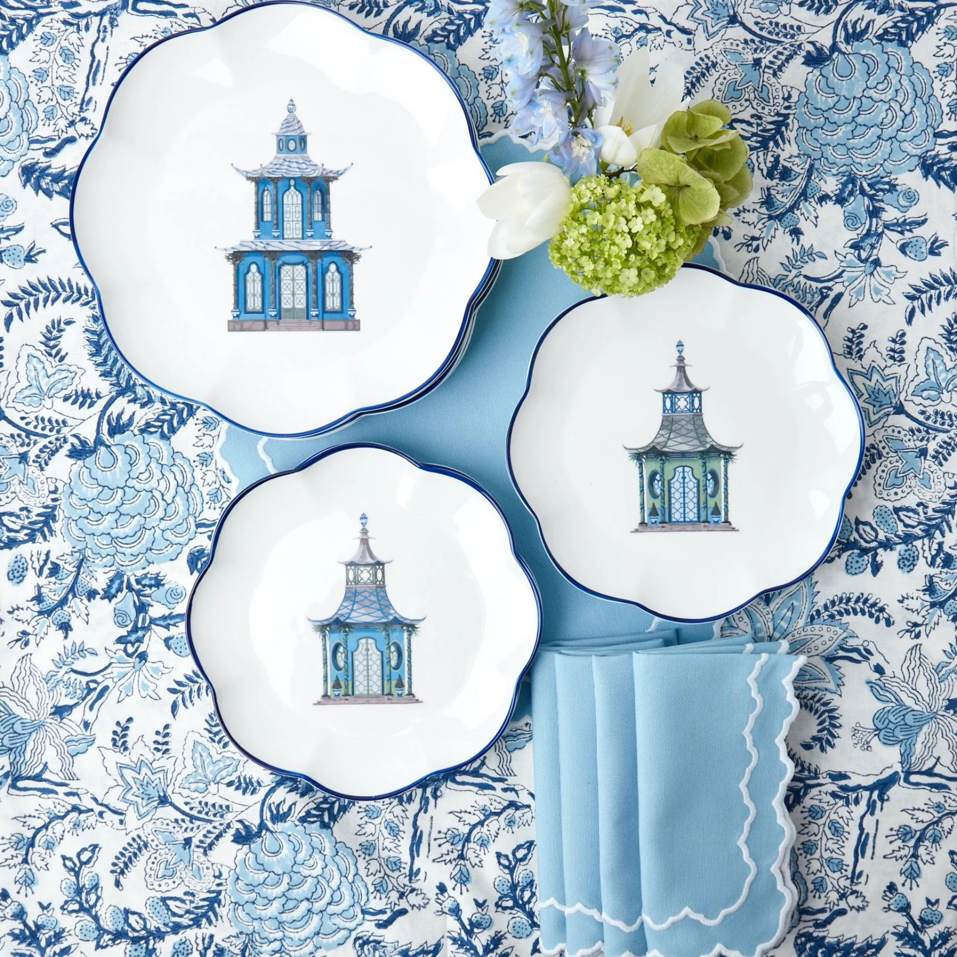 Scalloped Pagoda Starter Plate (Set Of 4)
