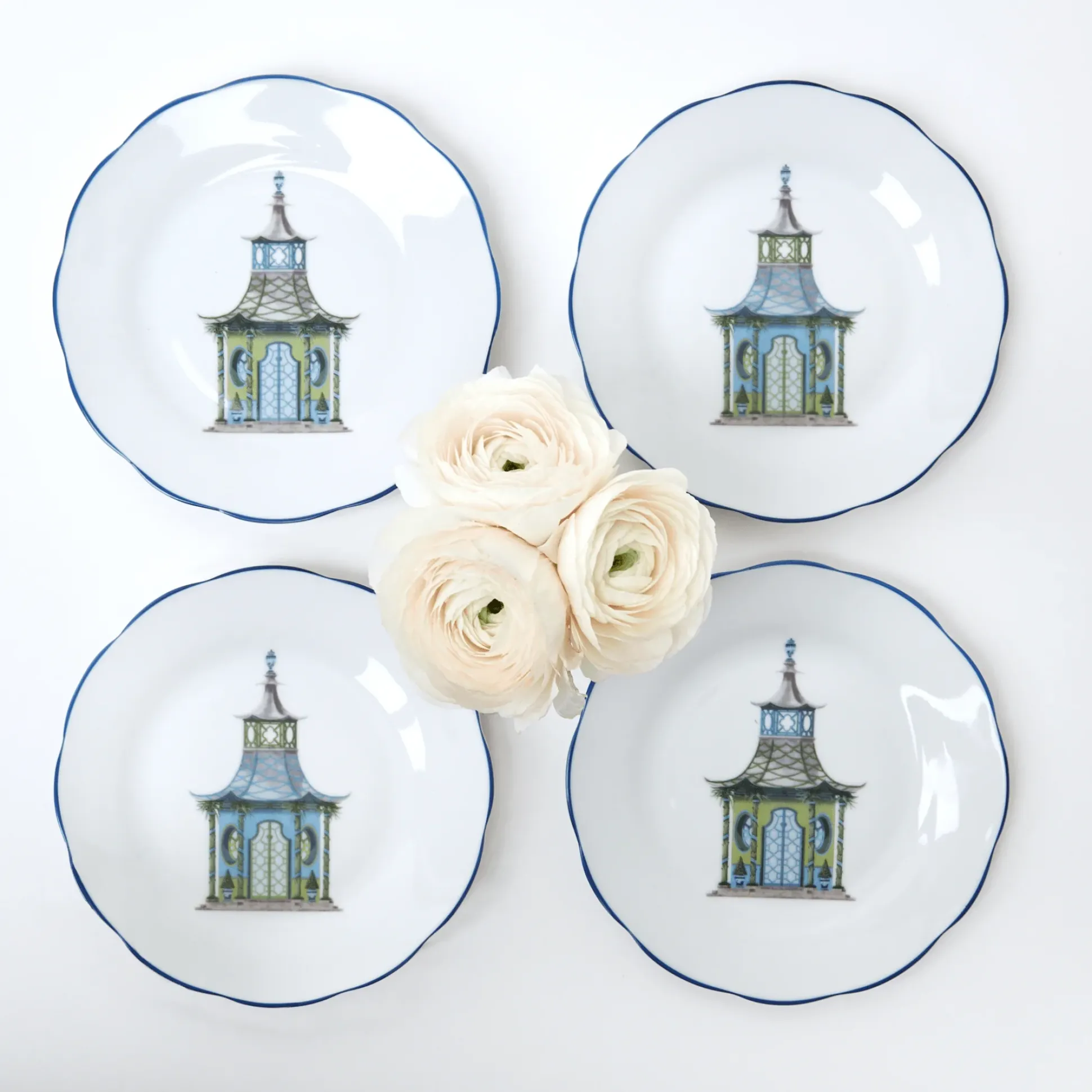 Scalloped Pagoda Starter Plate (Set Of 4)