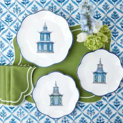Scalloped Pagoda Starter Plate (Set Of 4)