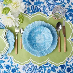 Serena Apple Green Scalloped Napkins (Set Of 4)