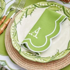 Serena Applique Green Napkins (Set Of 4)