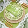 Serena Applique Green Placemats & Napkins (Set Of 4)