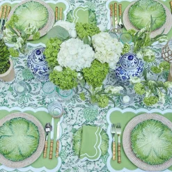 Serena Applique Green Placemats & Napkins (Set Of 4)