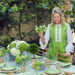 Serena Applique Green Placemats & Napkins (Set Of 4)