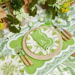 Serena Applique Green Placemats (Set Of 4)