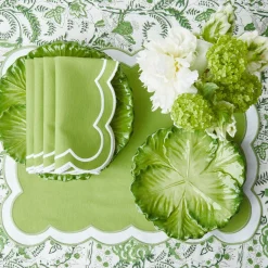 Serena Applique Green Placemats (Set Of 4)