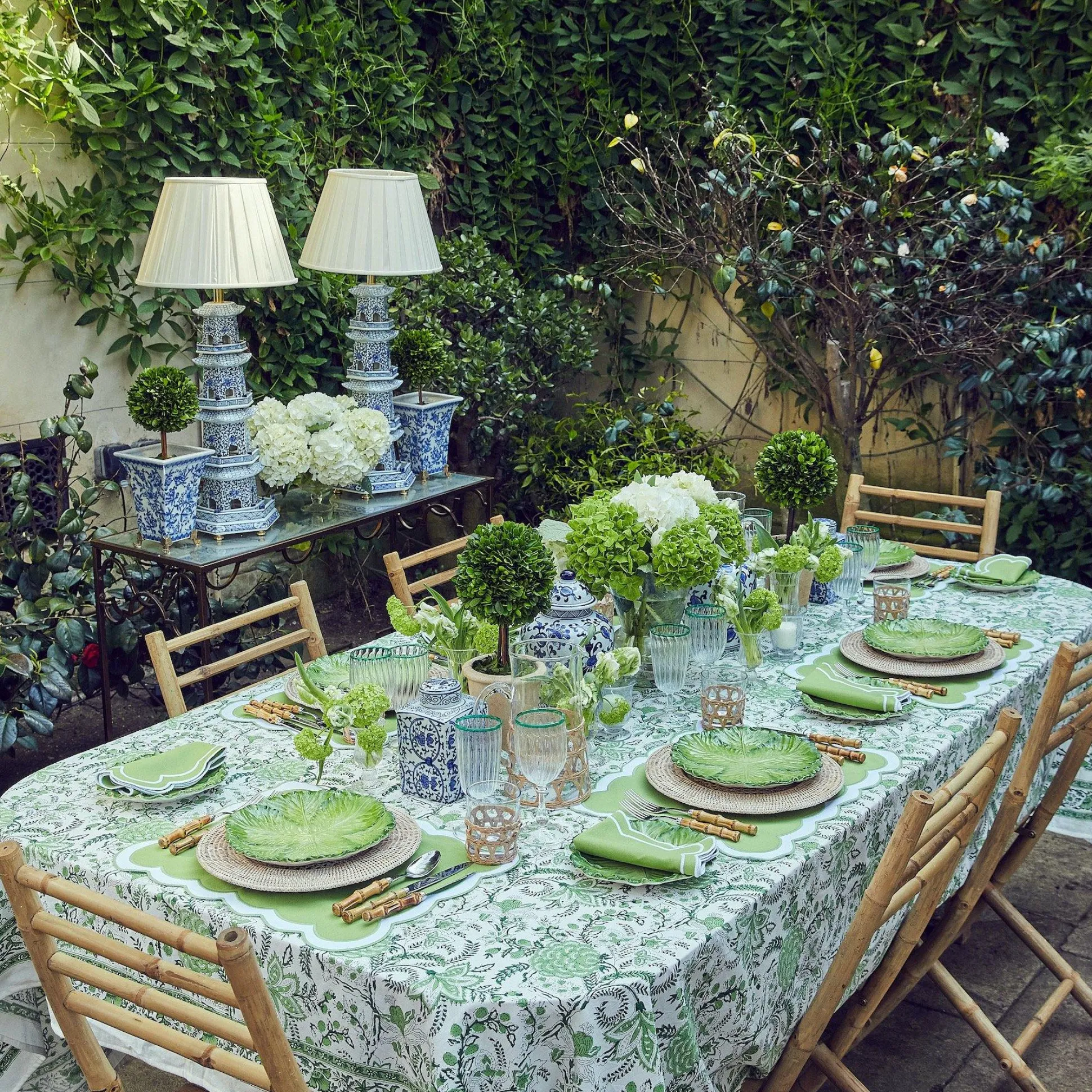 Serena Applique Green Placemats (Set Of 4)