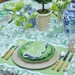 Serena Applique Green Placemats (Set Of 4)