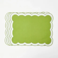 Serena Applique Green Placemats (Set Of 4)