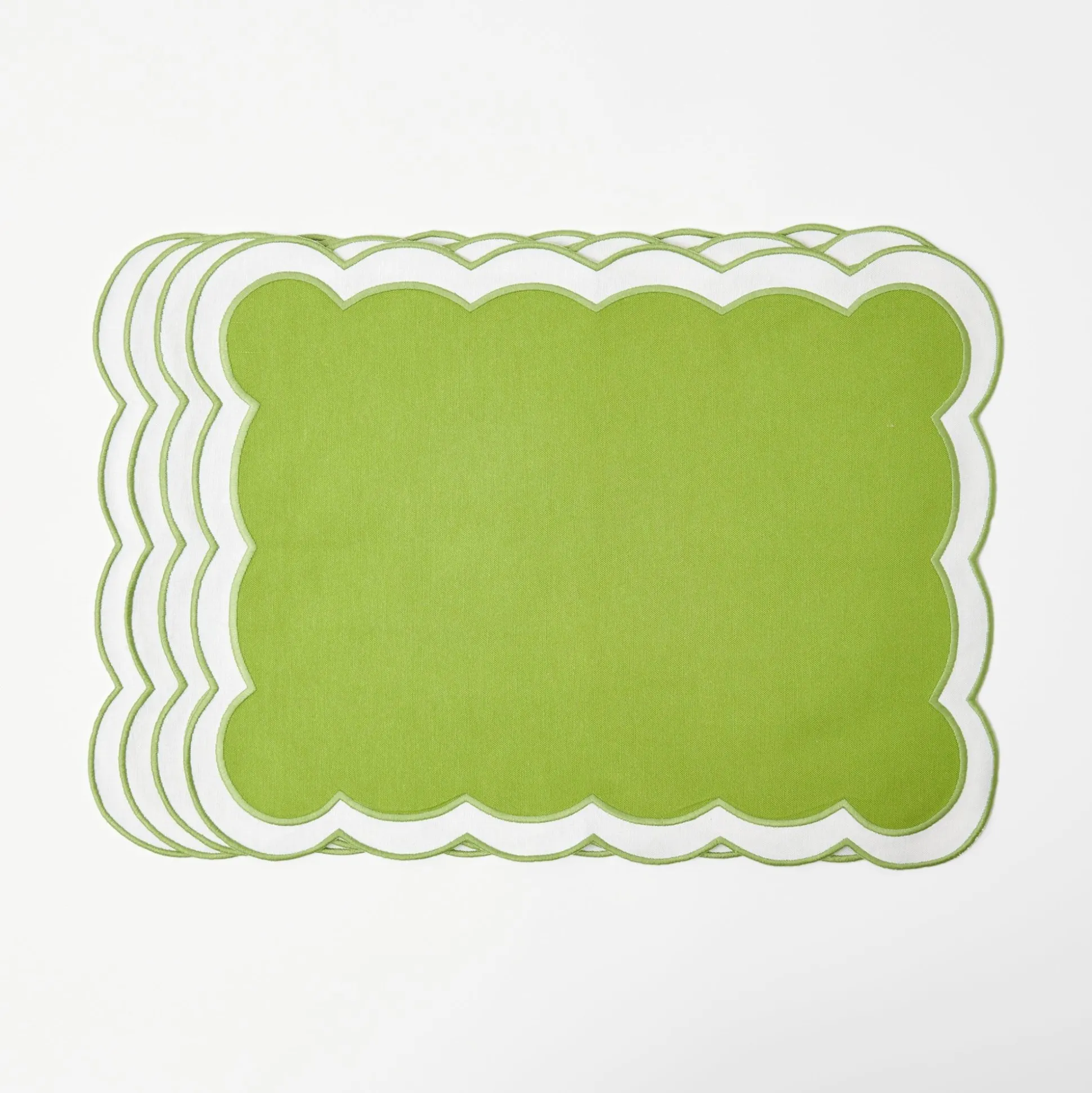 Serena Applique Green Placemats (Set Of 4)