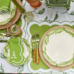 Serena Applique Green Placemats (Set Of 4)