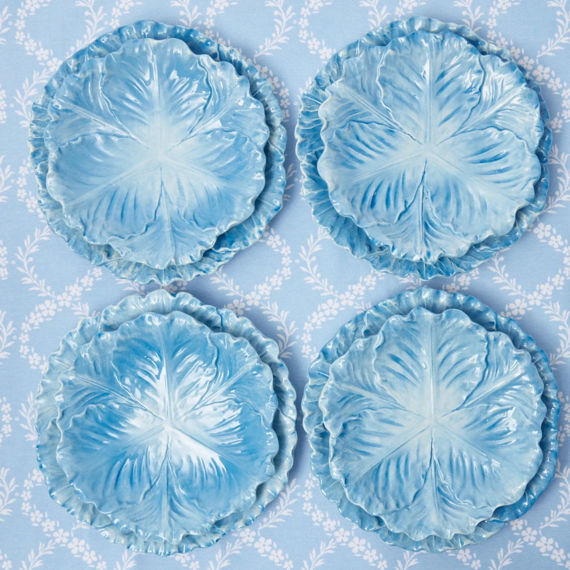 Serena Cabbage Dinner & Starter Plates (Set Of 8)